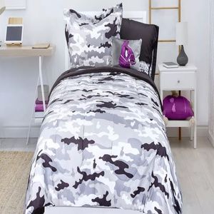 Fortnite Twin Bed Set 6 Pieces Black Gray Camo